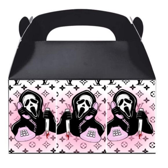 Halloween Ghost Face Gabel Gift Box Set of 12 6.3in h x 3.5in w - Picture 1 of 4